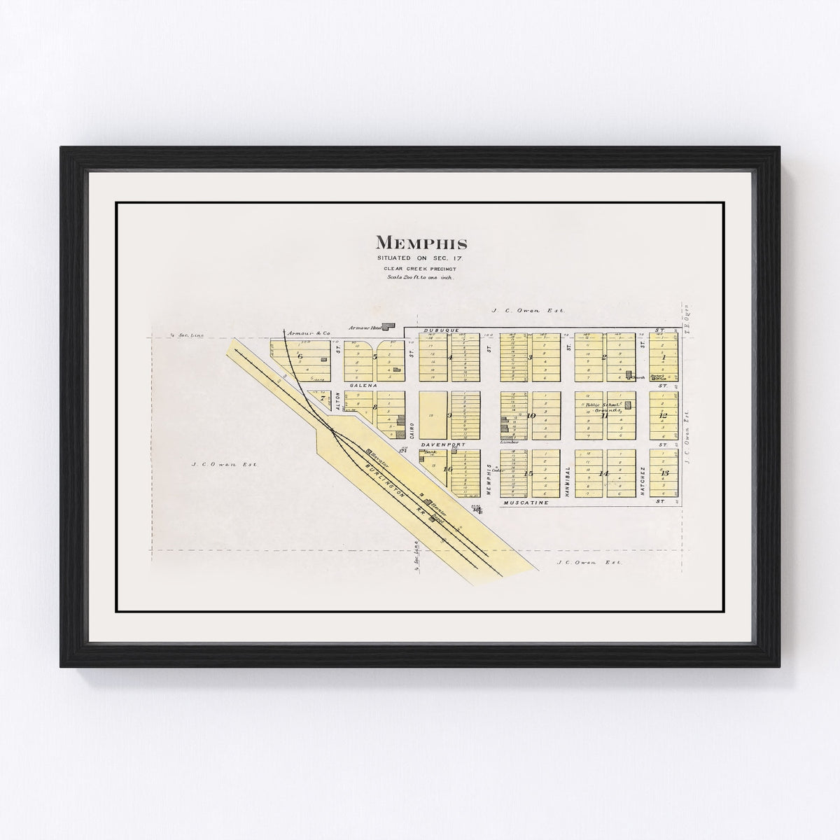 Memphis Vintage Map 1907