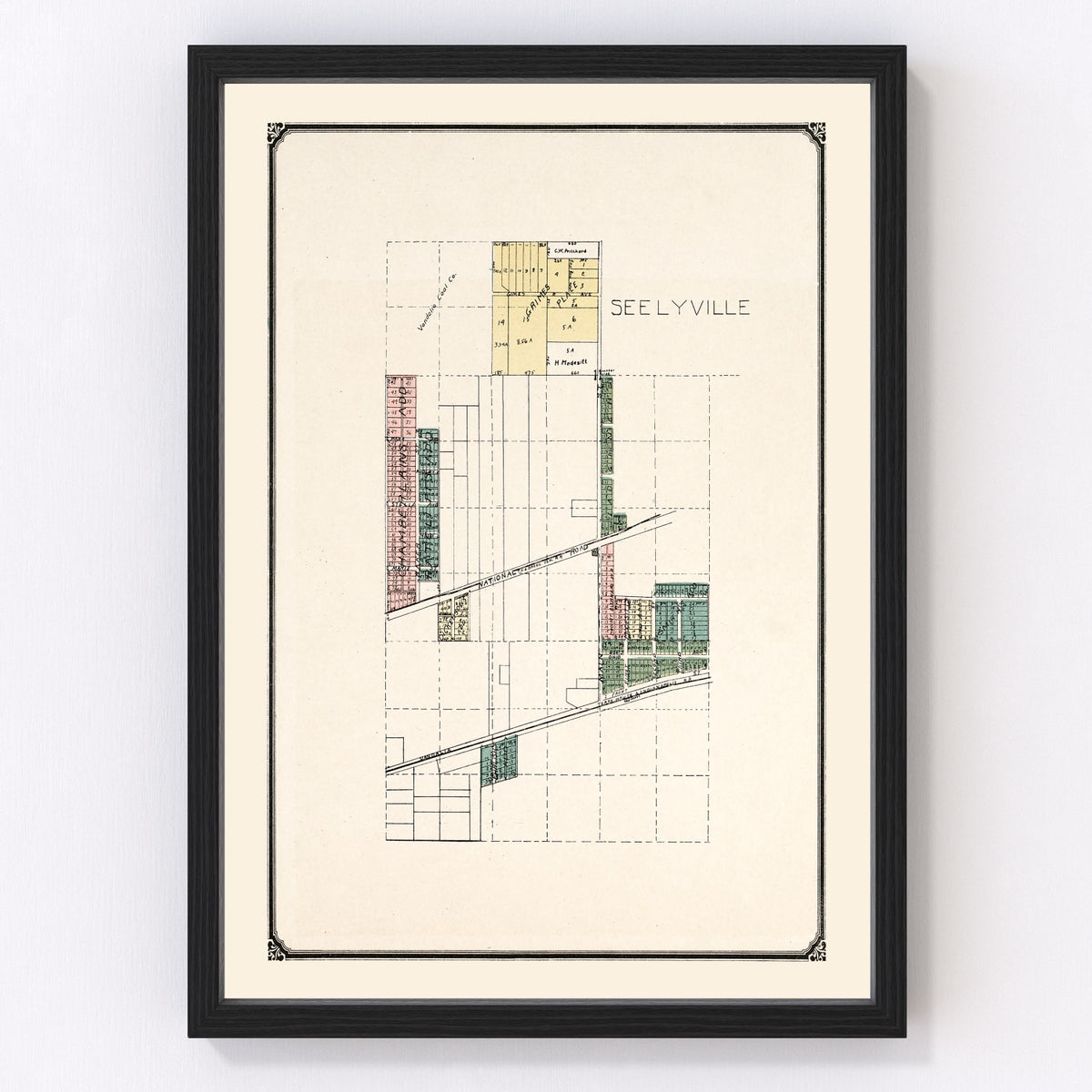 Seelyville Vintage Map 1907