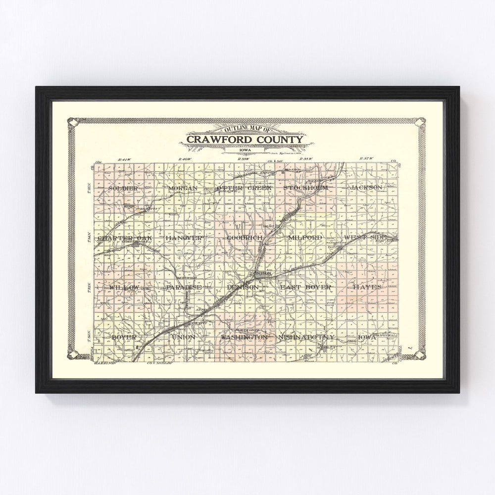 Crawford County Vintage Map 1908