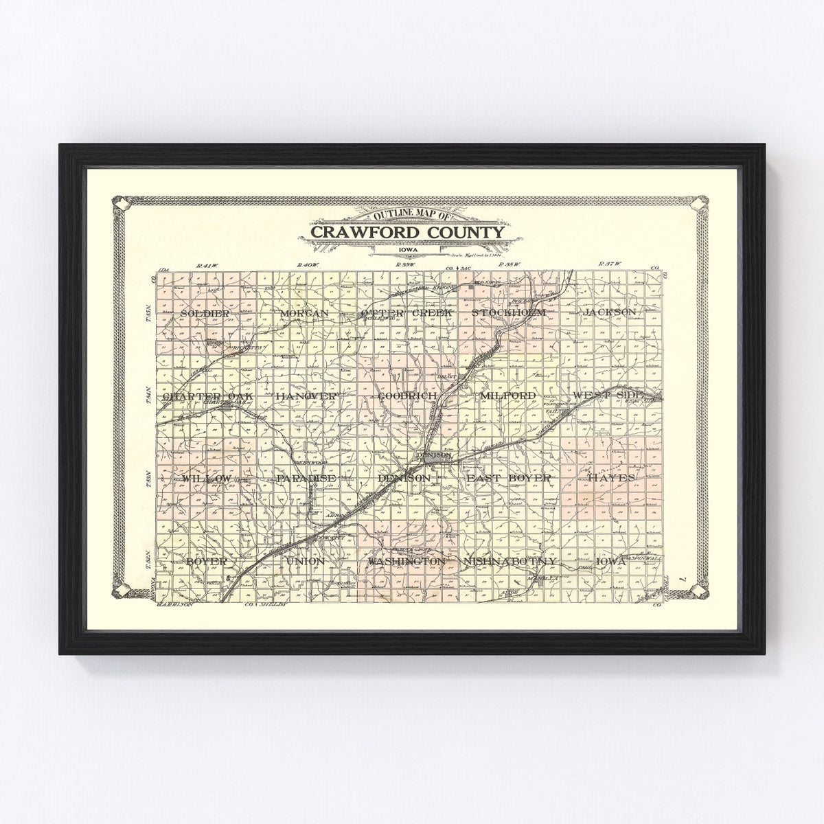 Crawford County Vintage Map 1908