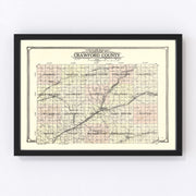 Crawford County Vintage Map 1908