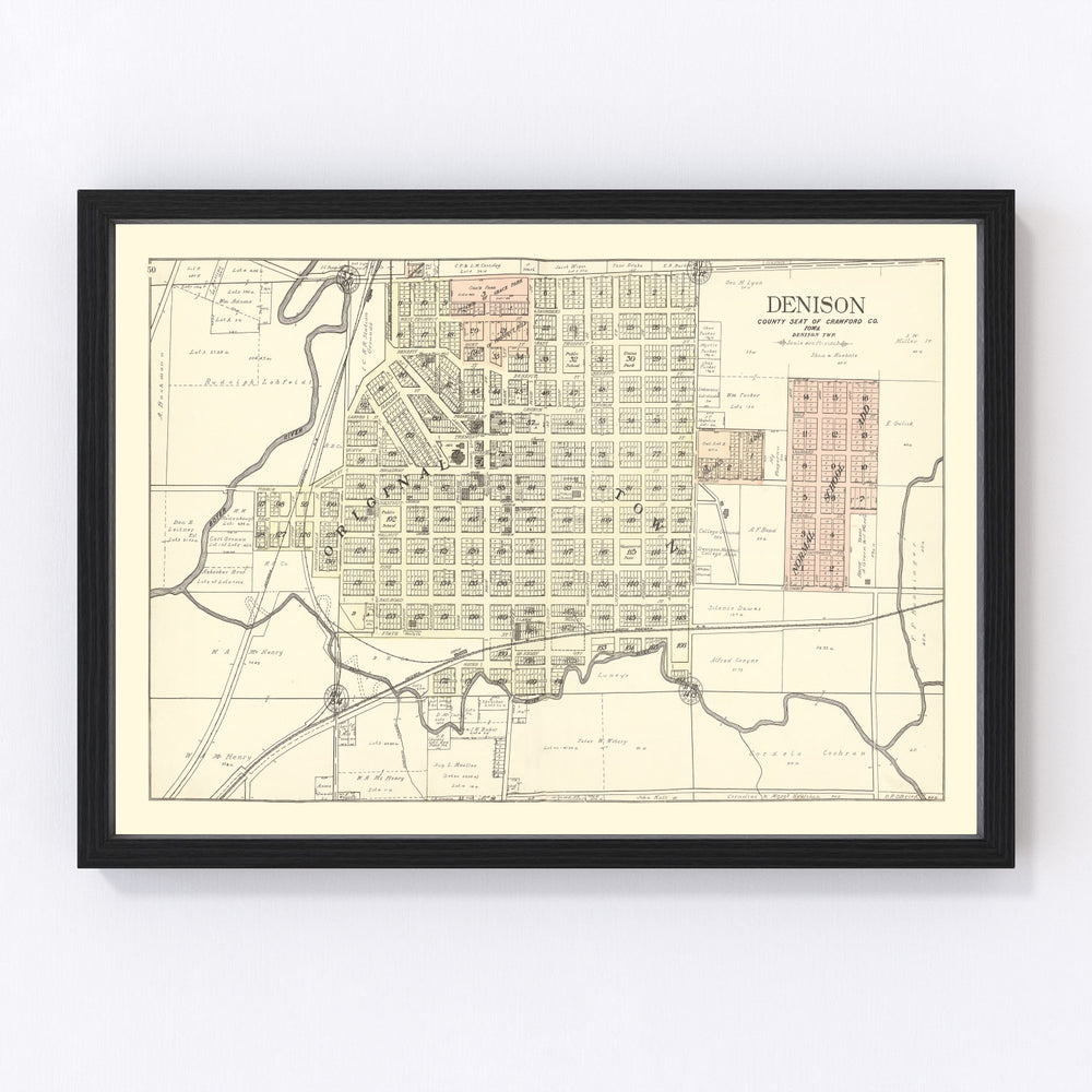 Denison Vintage Map 1908