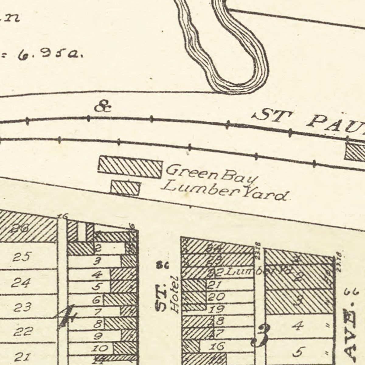 Restored historic details from the 1908 city map of Charter Oak, Iowa