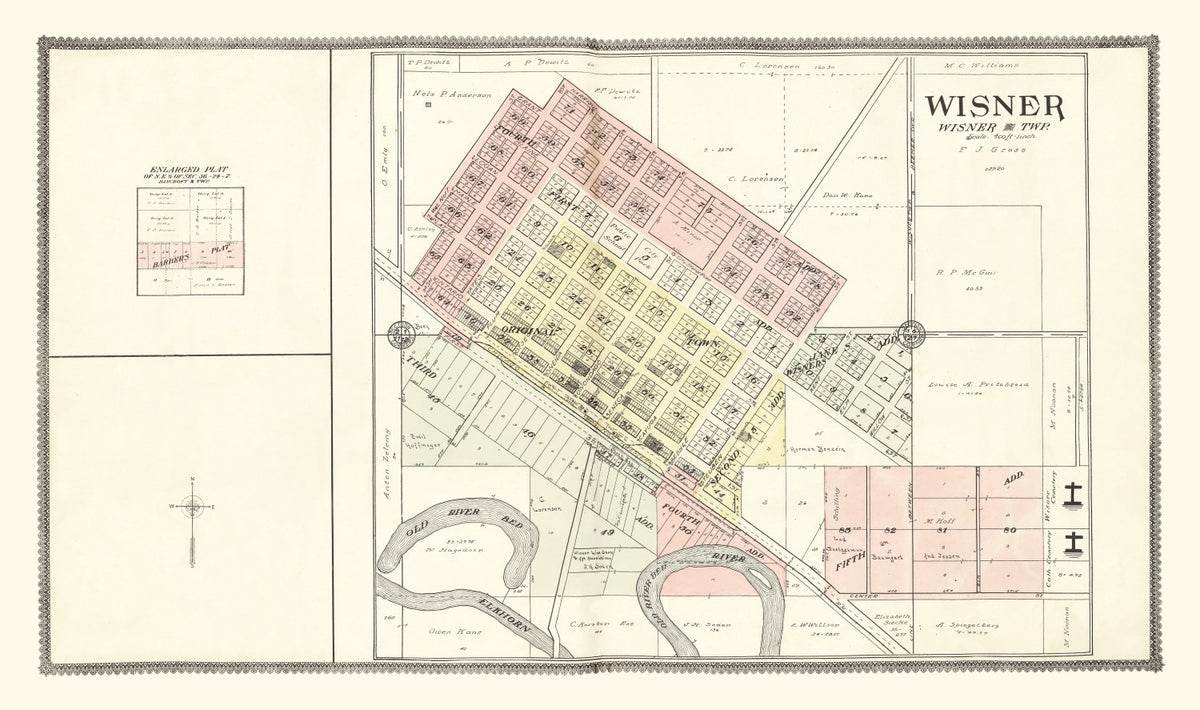 Preview of Vintage Map of Wisner, Nebraska 1908
