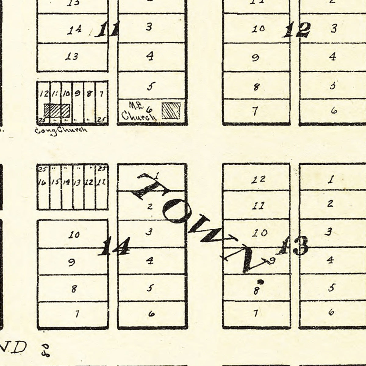 Restored historic details from the 1908 city map of Beemer, Nebraska