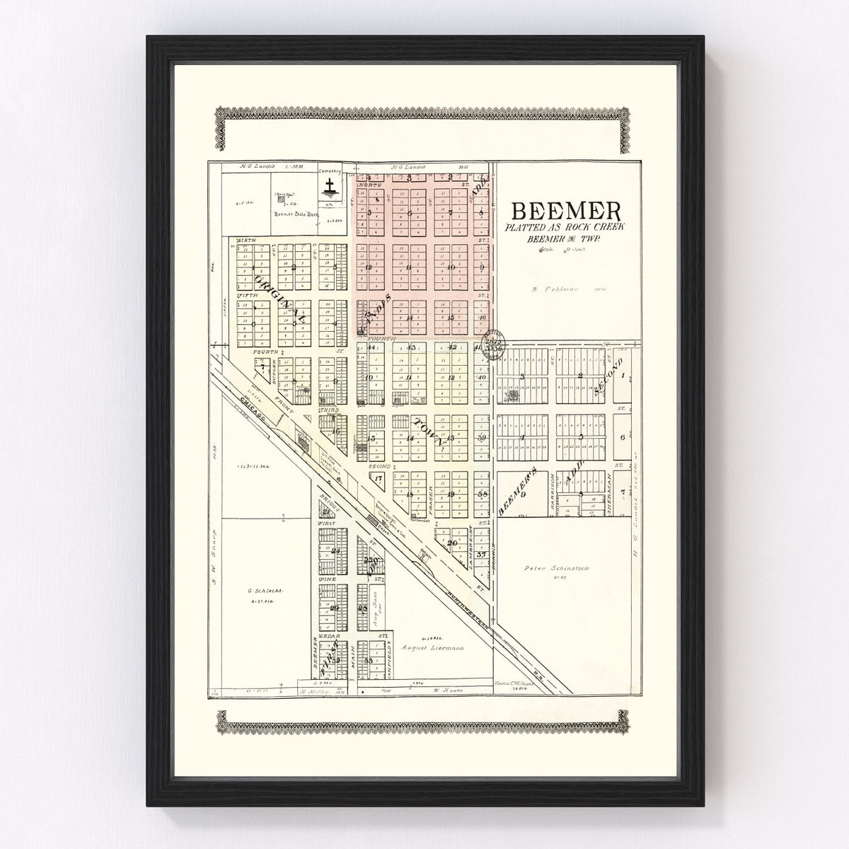 Beemer Vintage Map 1908