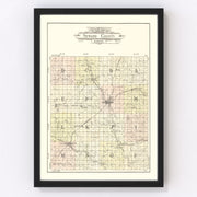 Seward County Vintage Map 1908