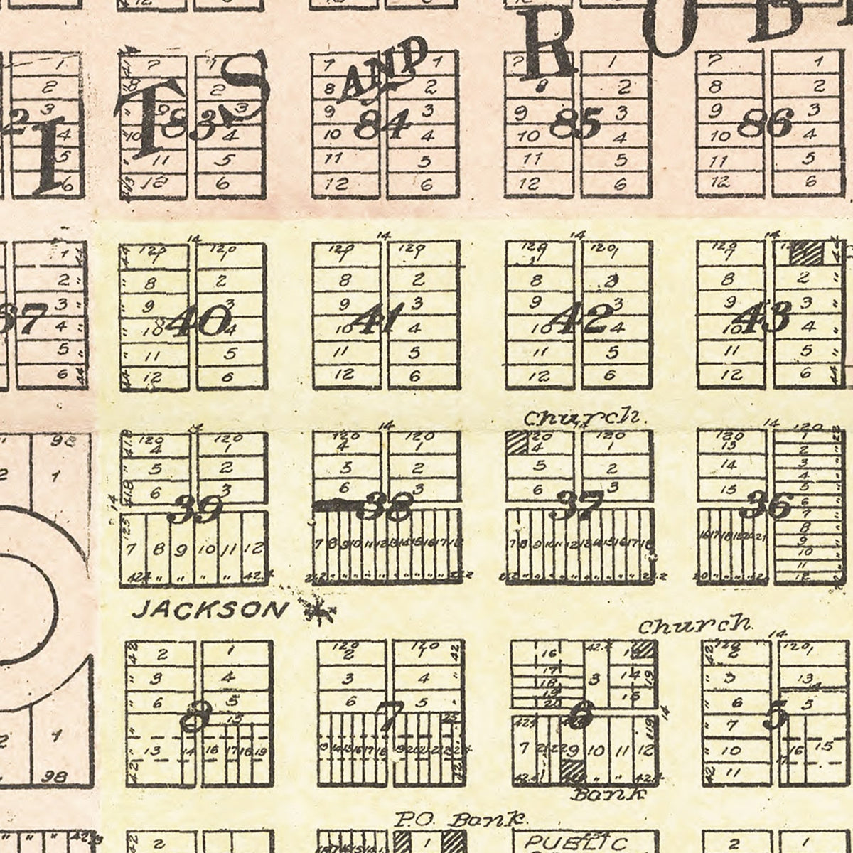 Restored historic details from the 1908 city map of Seward, Nebraska