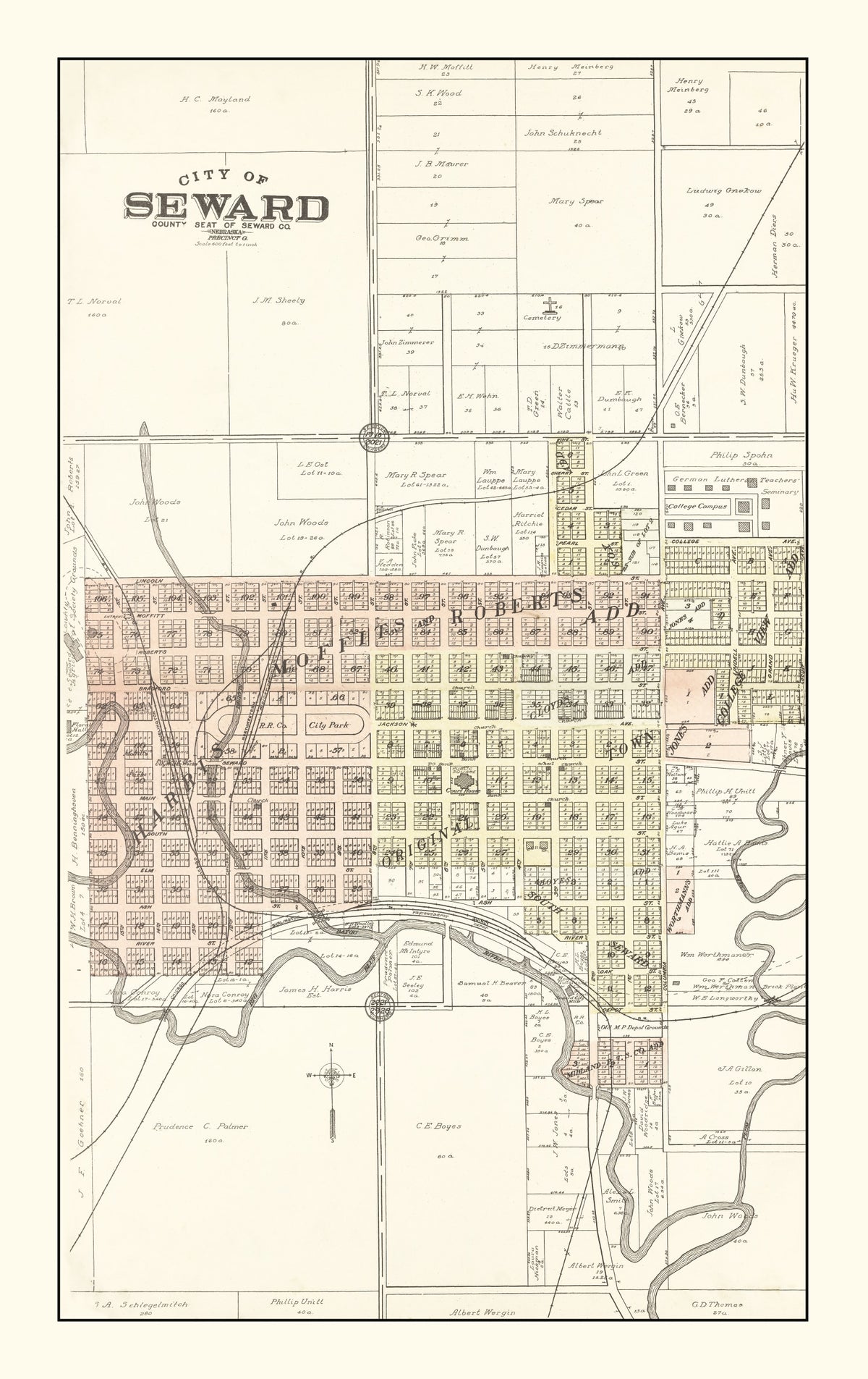 Preview of Vintage Map of Seward, Nebraska 1908