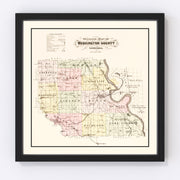 Washington County Vintage Map 1908
