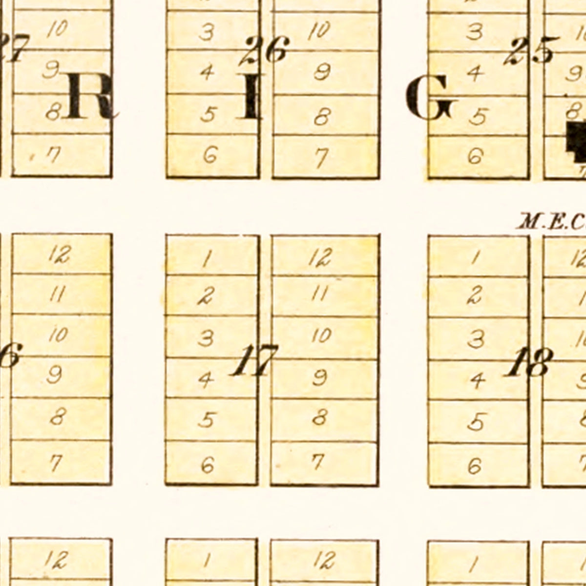 Restored historic details from the 1908 city map of Arlington, Nebraska