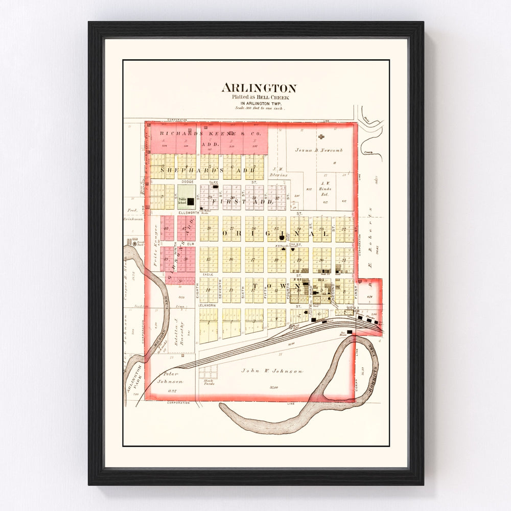 Arlington Vintage Map 1908