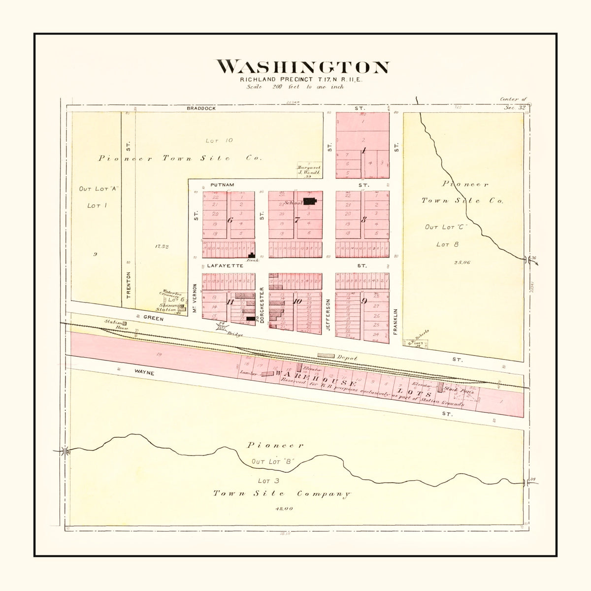 Preview of Vintage Map of Washington, Nebraska 1908