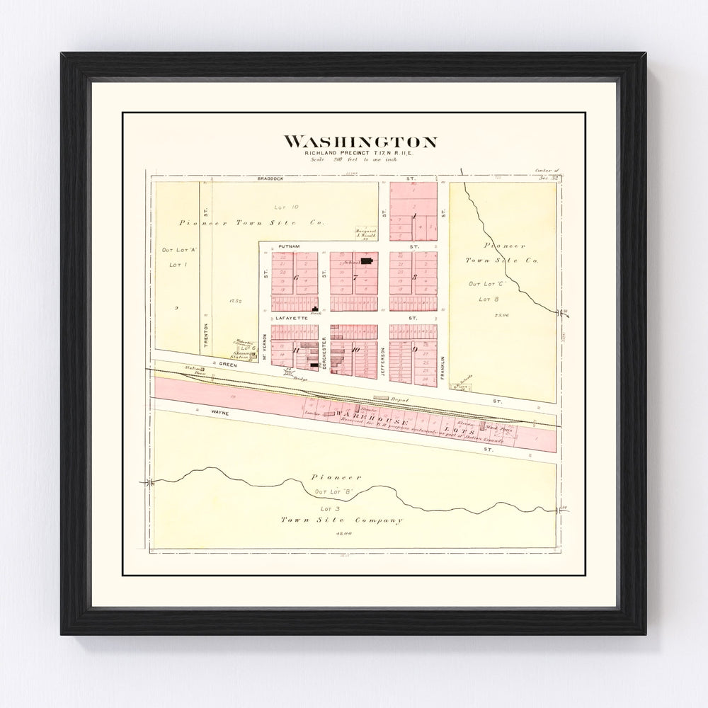 Washington Vintage Map 1908