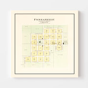 Vintage Map of Fontanelle, Nebraska 1908