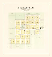 Vintage Map of Fontanelle, Nebraska 1908