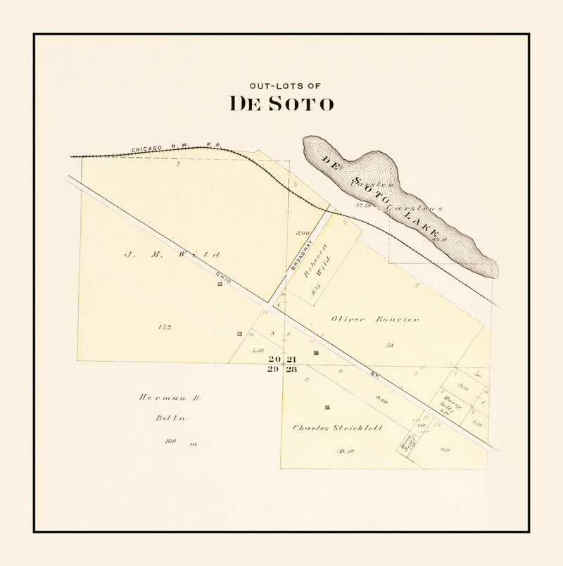 Size comparison using Vintage Map of Desoto, Nebraska 1908