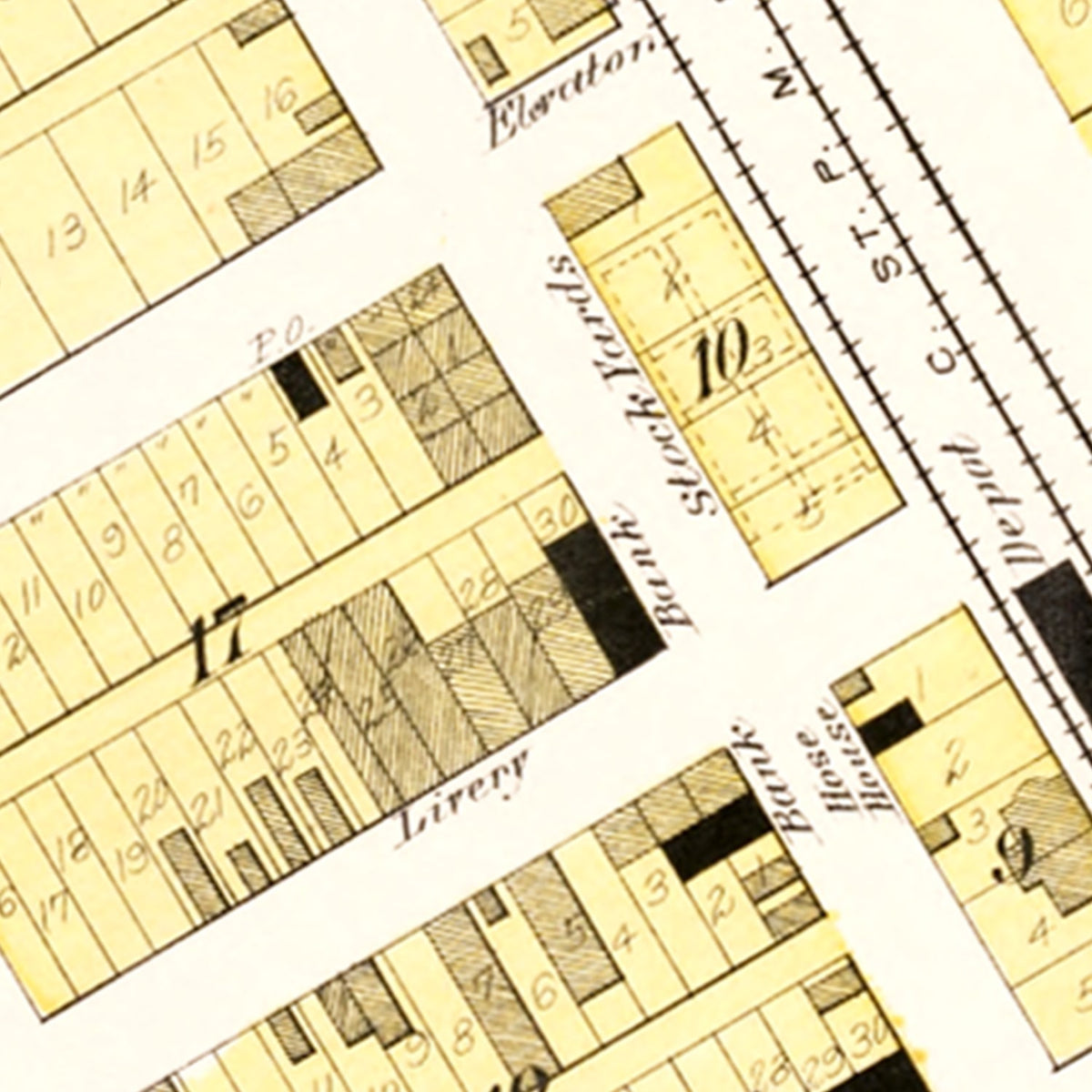 Restored historic details from the 1908 city map of Herman, Nebraska