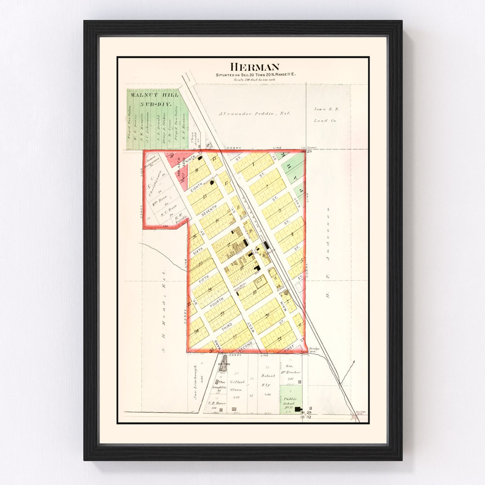 Herman Vintage Map 1908