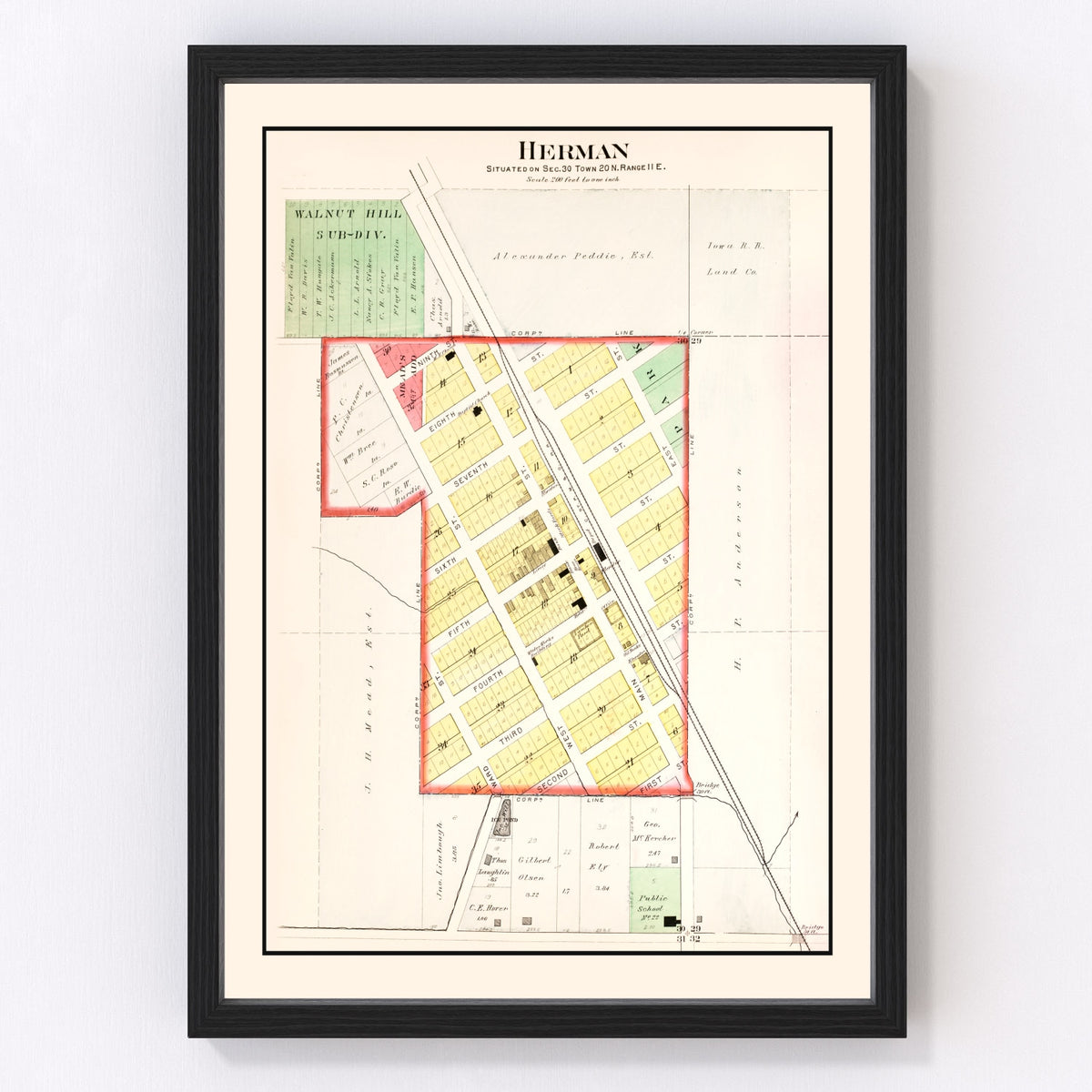 Herman Vintage Map 1908