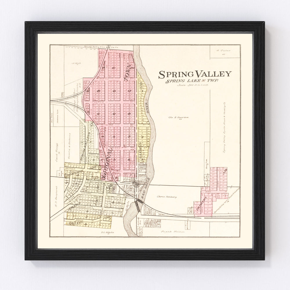 Spring Valley Vintage Map 1908