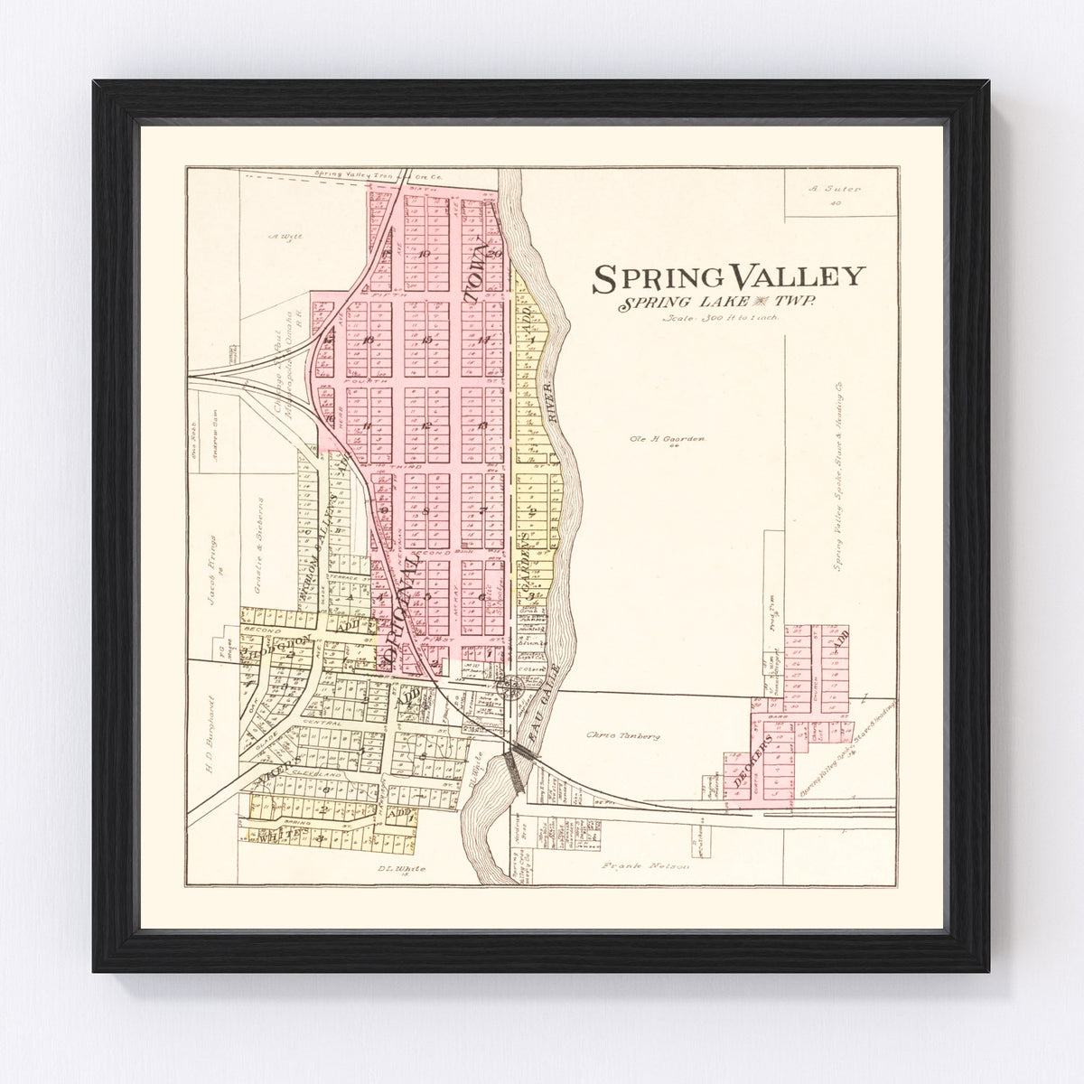 Spring Valley Vintage Map 1908