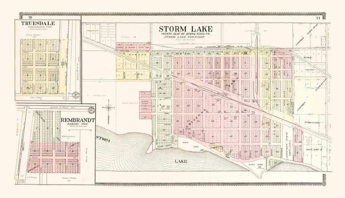 Preview of Vintage Map of Storm Lake, Iowa 1908