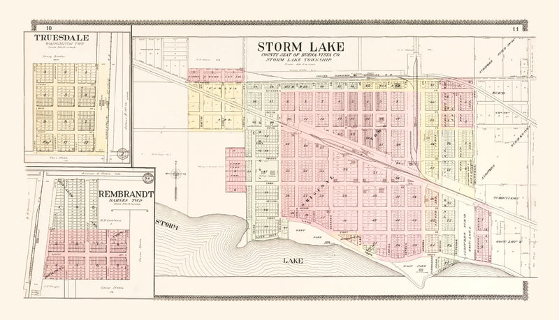 Size comparison using Vintage Map of Storm Lake, Iowa 1908