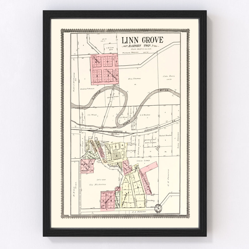 Linn Grove Vintage Map 1908