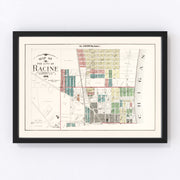 Racine Vintage Map 1908