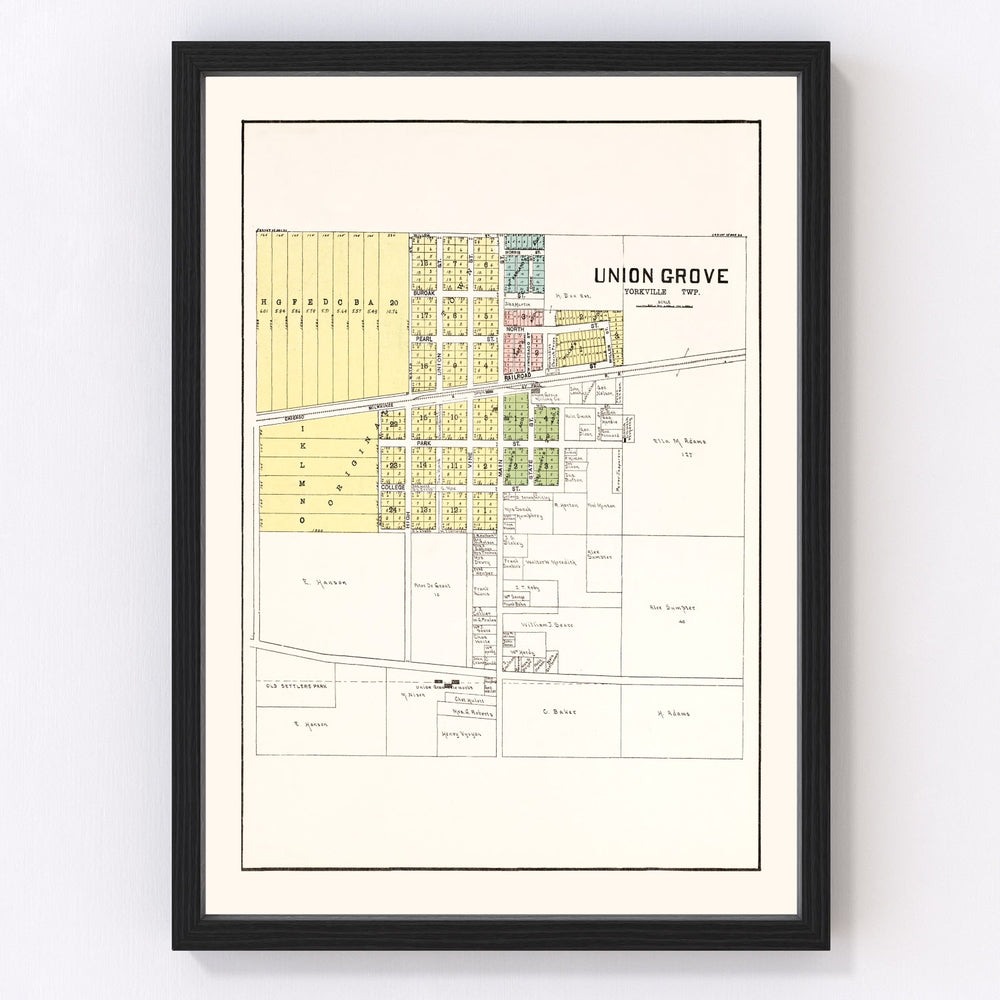 Union Grove Vintage Map 1908