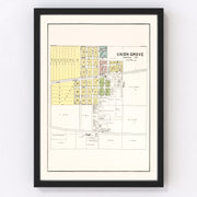 Union Grove Vintage Map 1908