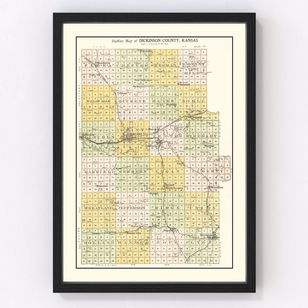 Dickinson County Vintage Map 1909