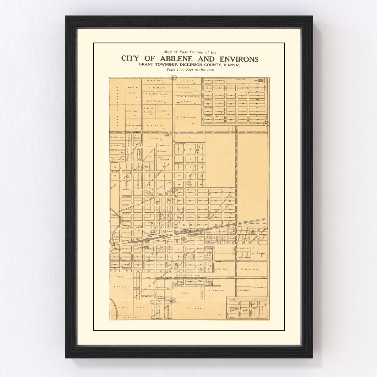 Abilene Vintage Map 1909