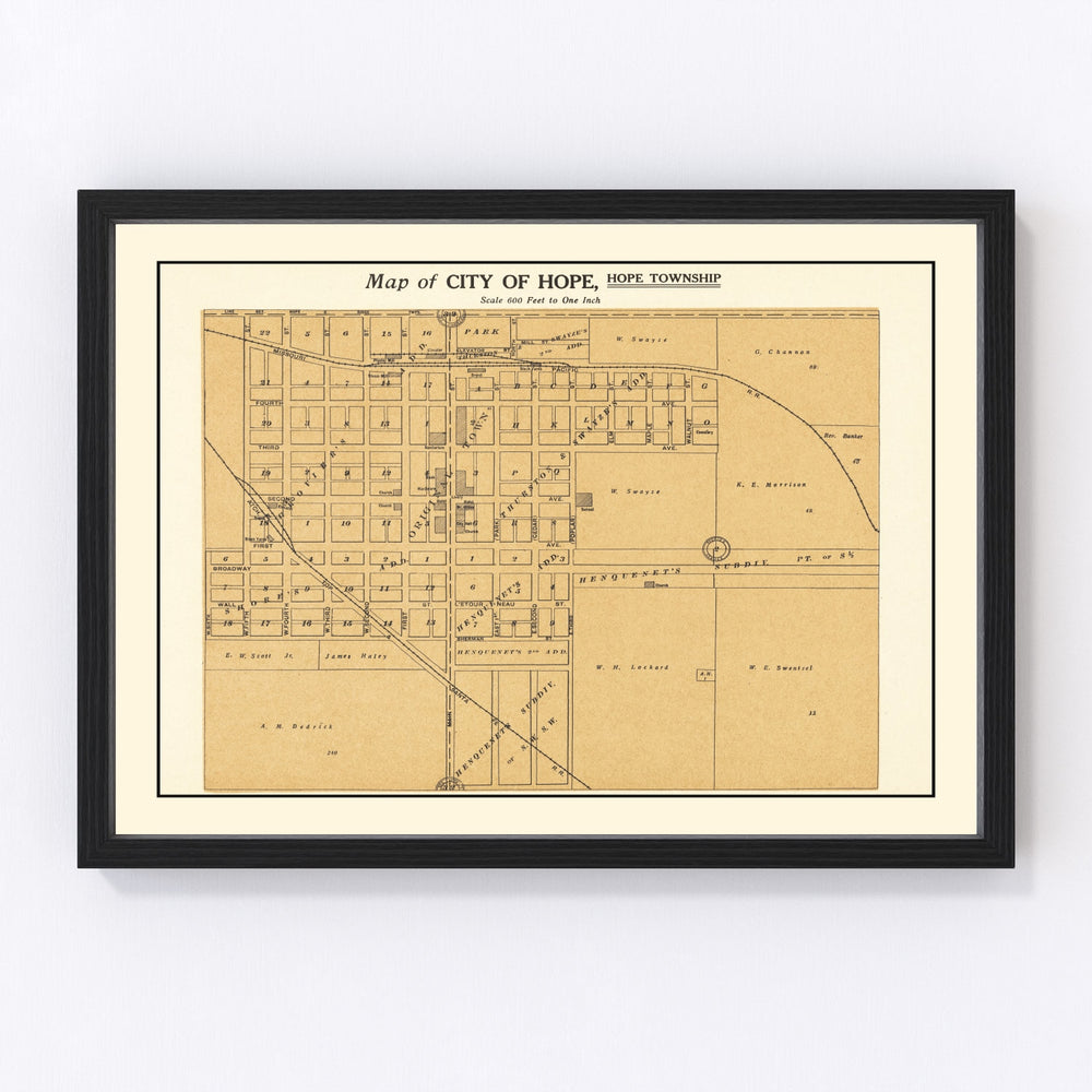 Hope Vintage Map 1909