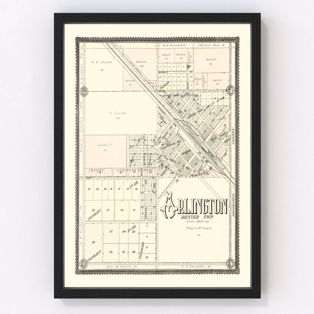 Arlington Vintage Map 1909