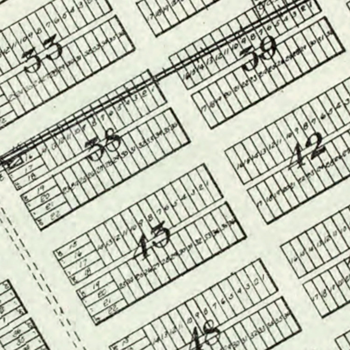 Restored historic details from the 1909 city map of Ogden, Kansas