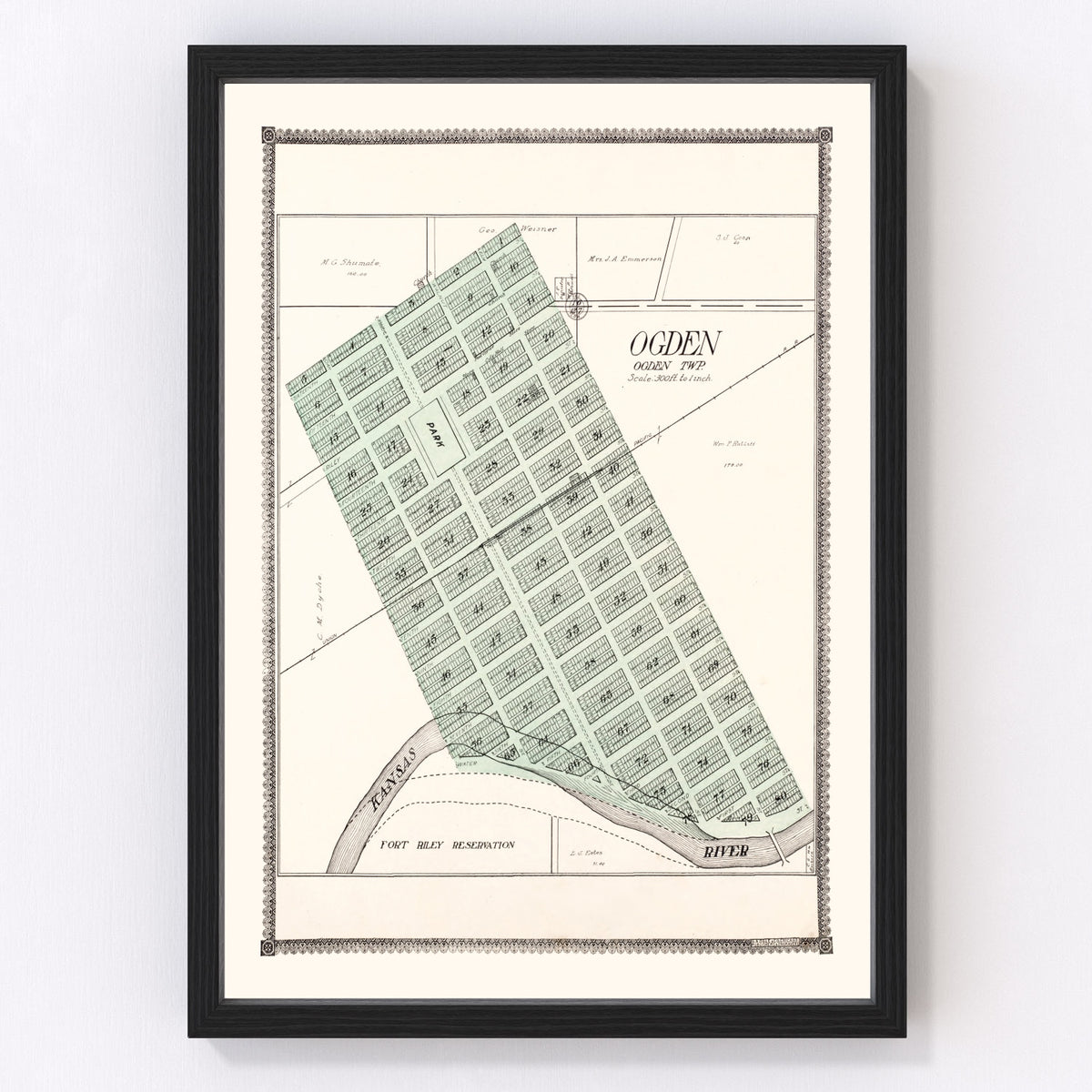 Ogden Vintage Map 1909