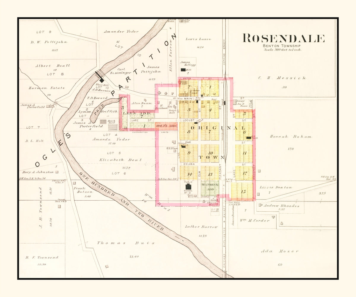 Preview of Vintage Map of Rosendale, Missouri 1909