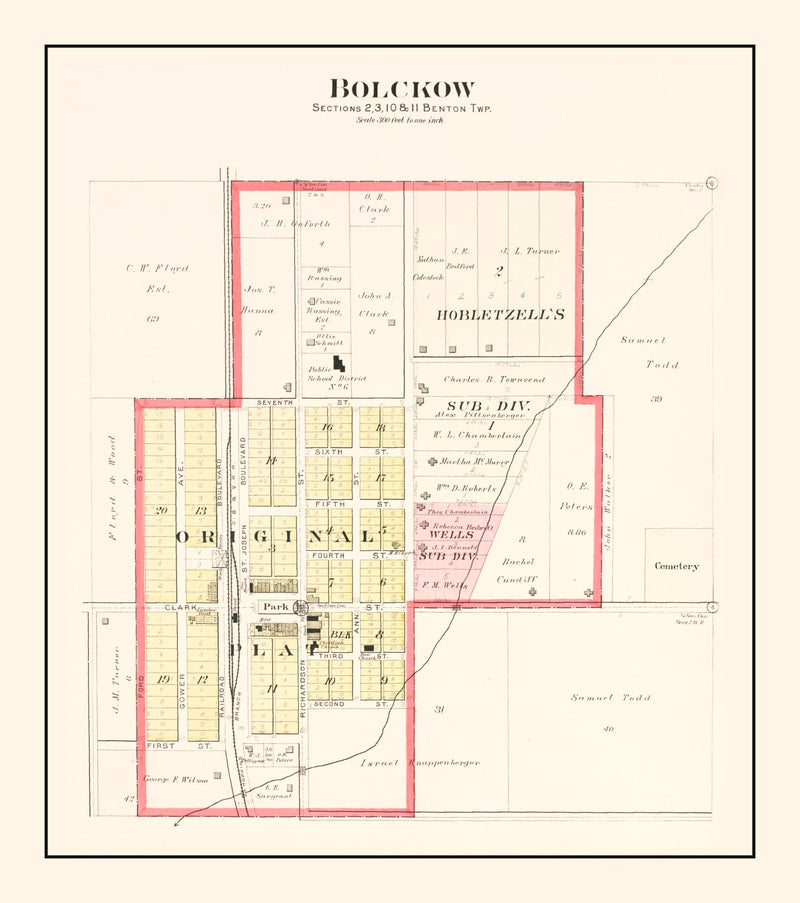 Size comparison using Vintage Map of Bolckow, Missouri 1909