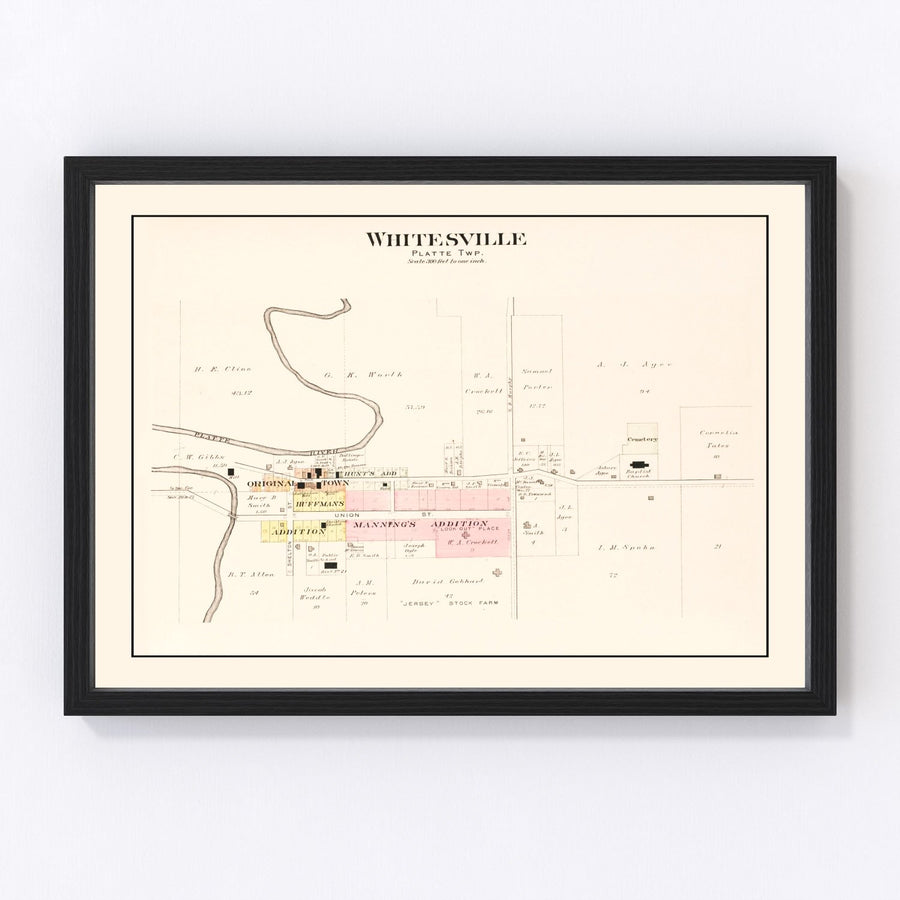 Whitesville Vintage Map 1909