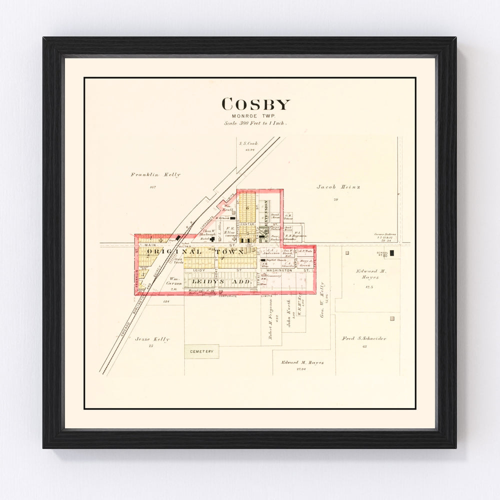 Cosby Vintage Map 1909