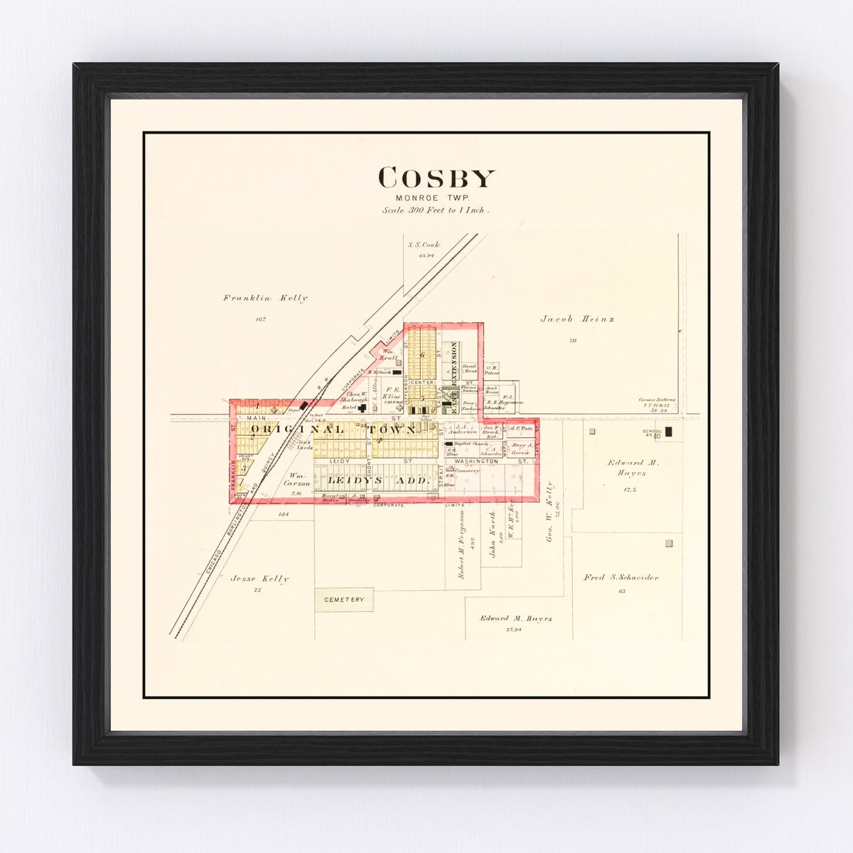 Cosby Vintage Map 1909