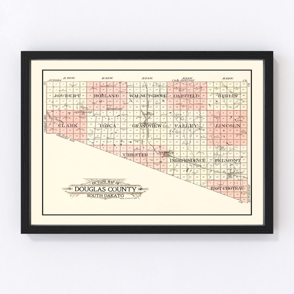 Douglas County Vintage Map 1909