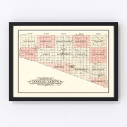 Douglas County Vintage Map 1909