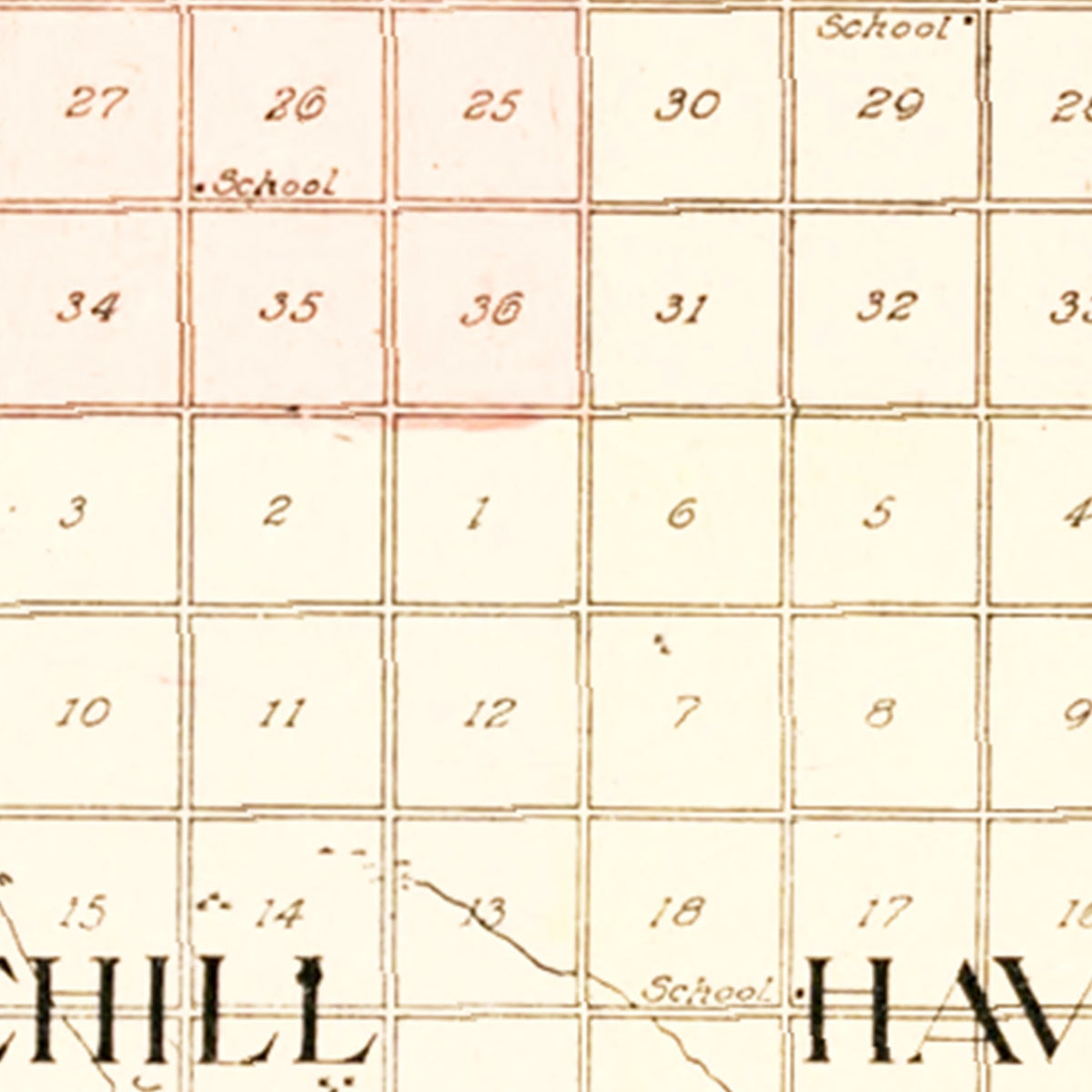Restored historic details from the 1910 county map of Foster County, North Dakota