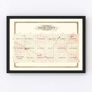 Foster County Vintage Map 1910