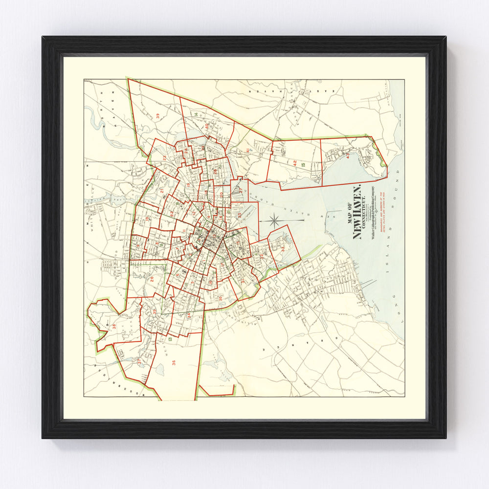 New Haven Vintage Map 1911