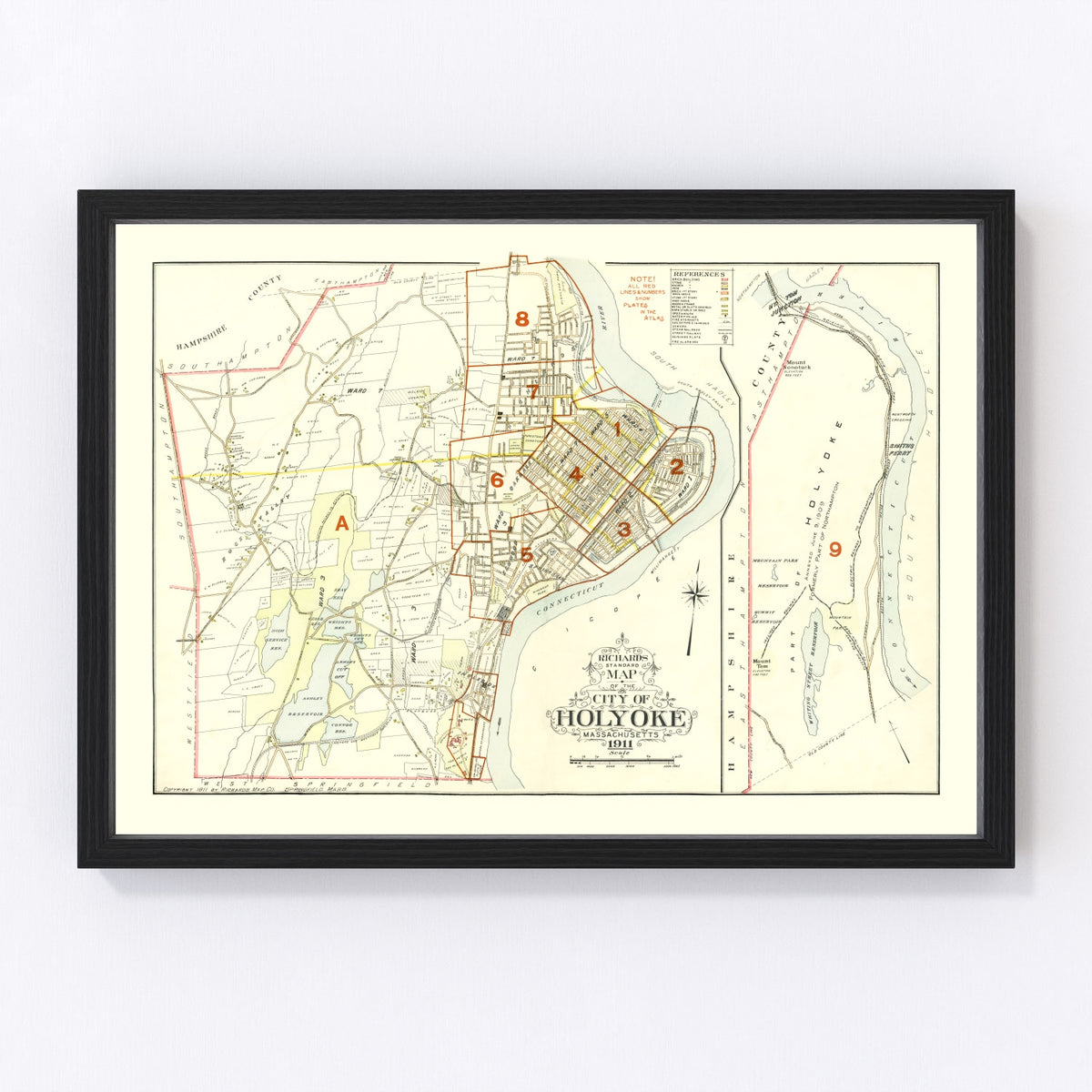 Holyoke Vintage Map 1911