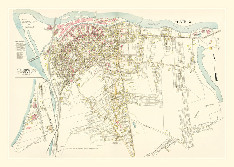 Size comparison using Vintage Map of Chicopee Center, Massachusetts 1912